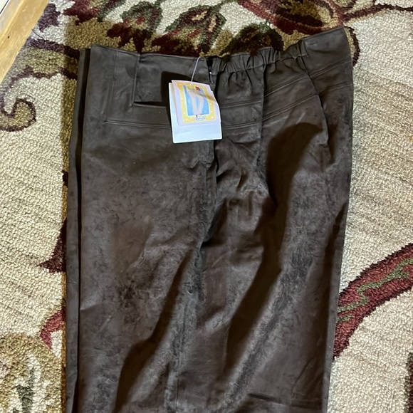 LIZ CLAIBORNE Women Size 22W Brown Suede Look Pant Side-Zip Stretch Luxe $85 NEW - Picture 15 of 16